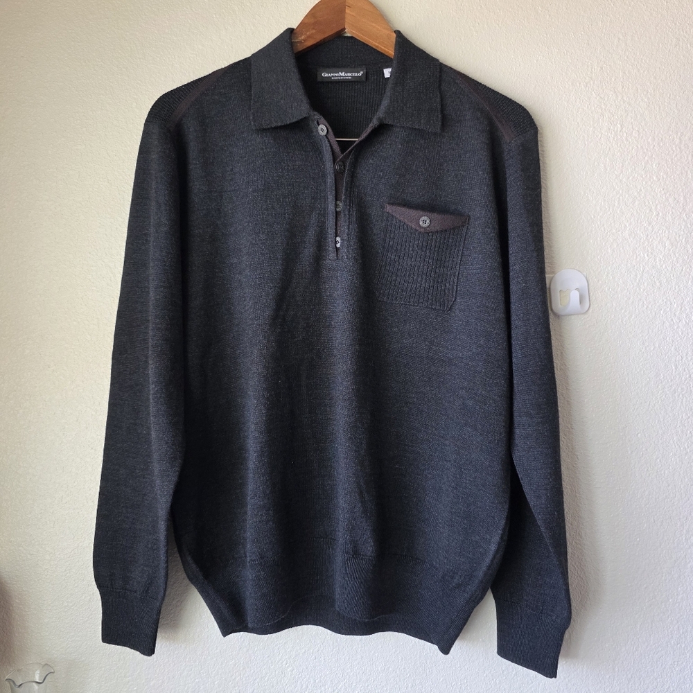 Gianni Marcelo EXCLUSIVE  Men's Sweater Heather Gray MEDIUM
